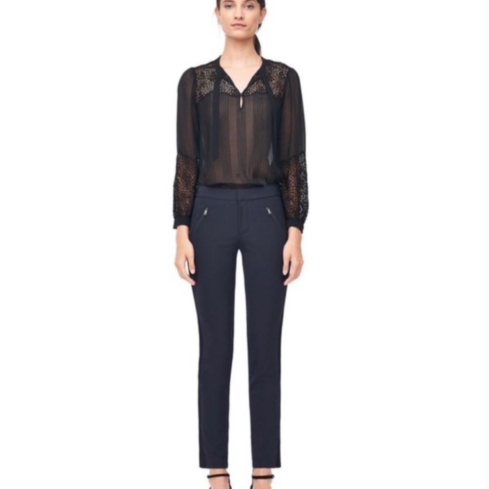 Rebecca Taylor Ava Techy Navy Tapered Pants